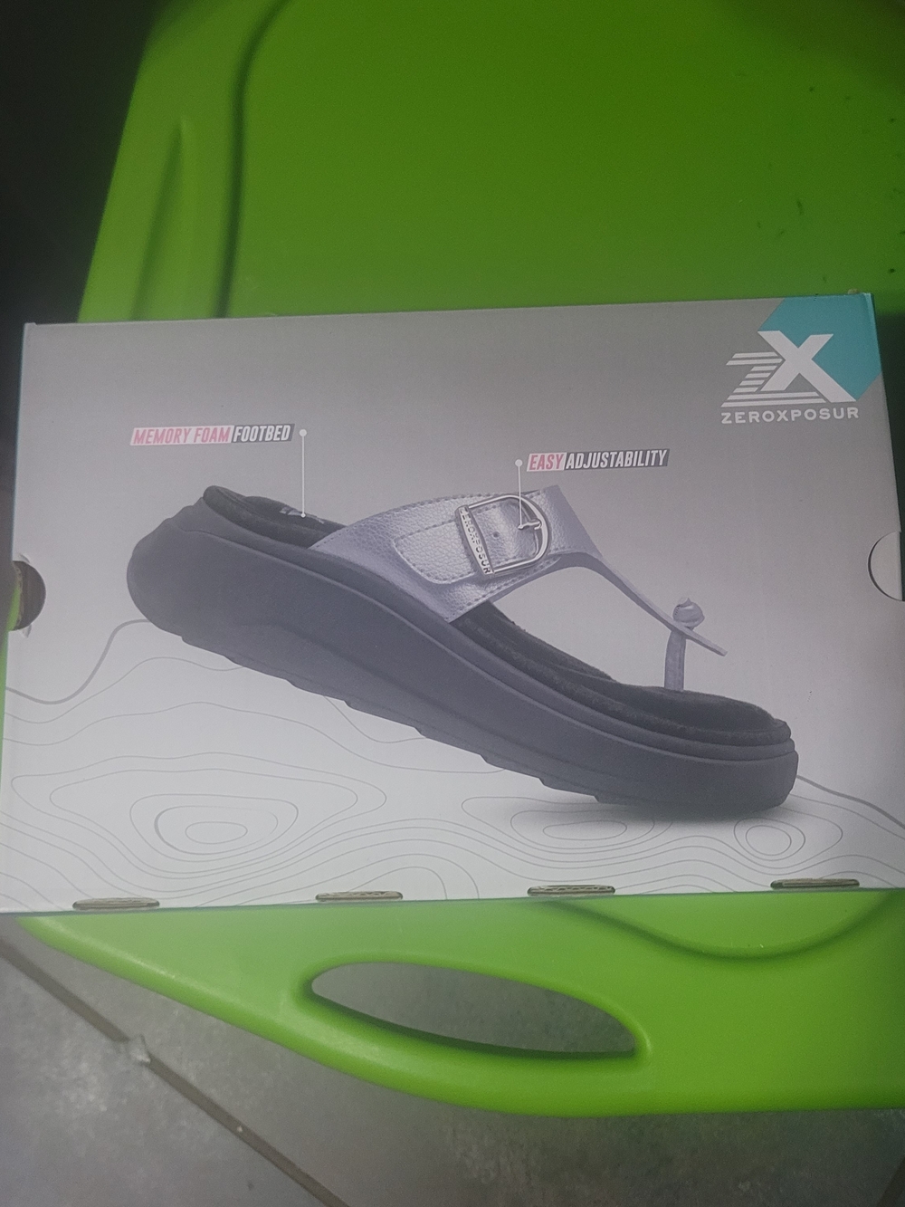 ZeroXposur Women's Black Silver Thong Sandals Adjustable Buckle Size 7, 9 & 10
